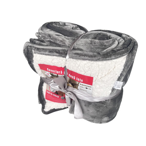 Cuvertura catifea gri