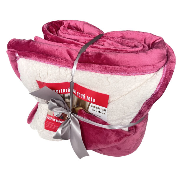 Cuvertura catifea fuchsia