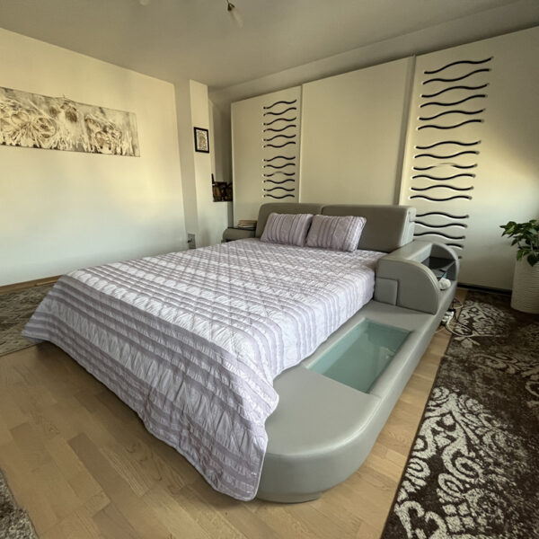 Cuvertura pat decorativa si de protectie CreponTex by Coneltex, 220 x 240 cm, pat dublu, culoare lila