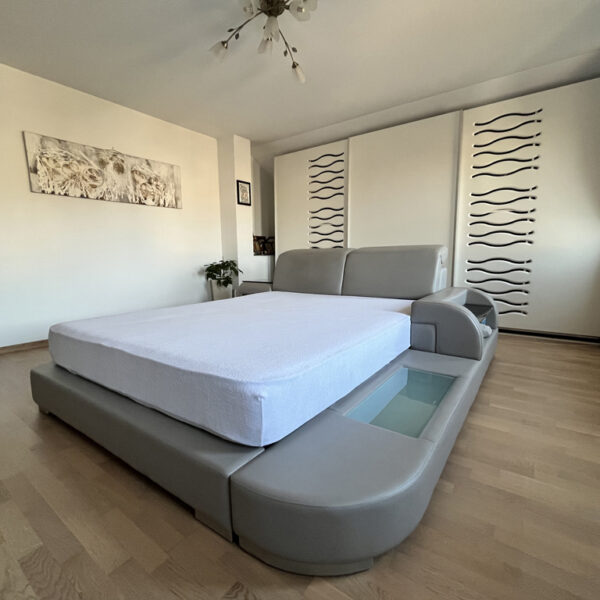 Protectie saltea impermeabila SafeSleep by Coneltex, dimensiuni 160x200 cm, dreptunghiulara, culoare alba