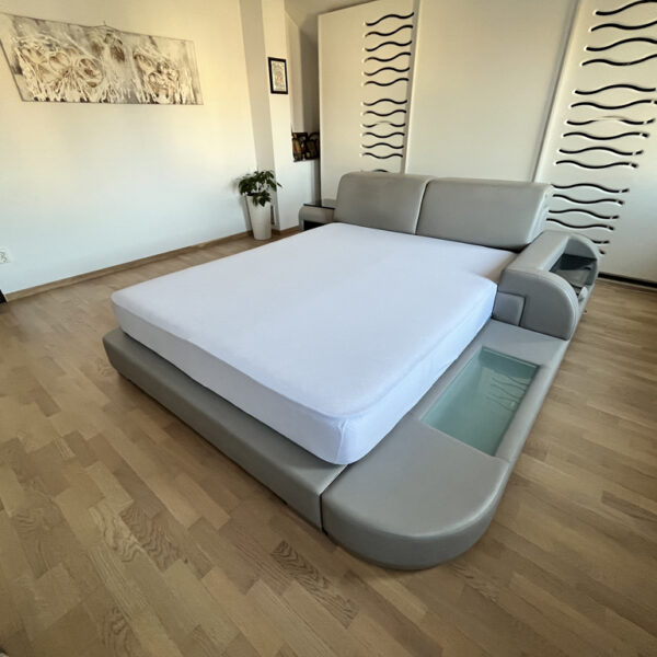 Protectie saltea jersey RestShield Coneltex, dimensiuni 140-160x200 cm, dreptunghiulara, culoare alba