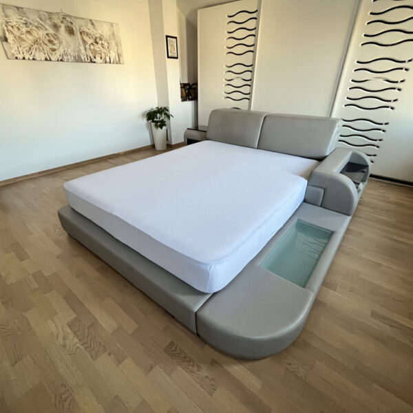 Protectie saltea jersey RestShield Coneltex, dimensiuni 90-100x200 cm, dreptunghiulara, culoare alba